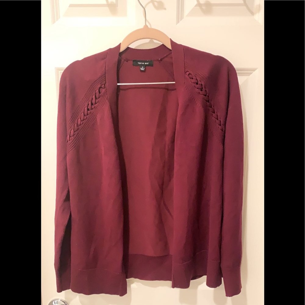 Burgundy Cardigan: Size S